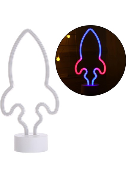 Roket Neon Işık LED Gece Lambası (Yurt Dışından)