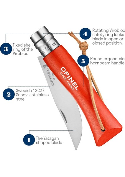 Inox Trekking 7 No Paslanmaz Çelik Çakı (Turuncu) fırsatları