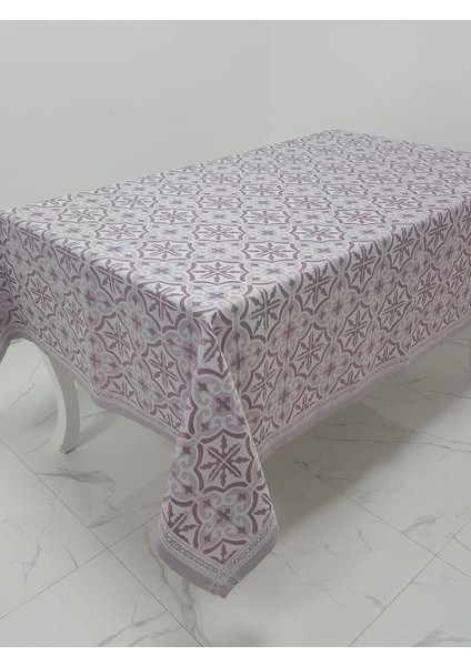 Sare Lüx Jakar Kumaş Mor Masa Örtüsü Dikdörtgen 160x320 cm - 1110