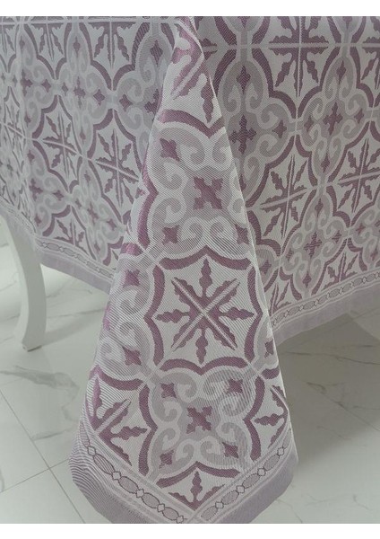Sare Lüx Jakar Kumaş Mor Masa Örtüsü Dikdörtgen 160x320 cm - 1110 fırsatları