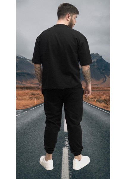 Yuvarlak Yaka %100 Pamuk Çift Cep Oversize Relaxed Kısakollu Yazlık Erkek Eşofman Takımı fırsatları