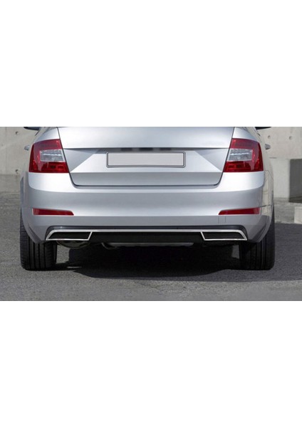 Skoda Octavia A7 Krom Difüzör 2 Parça 2013 ve Sonrası P.çelik