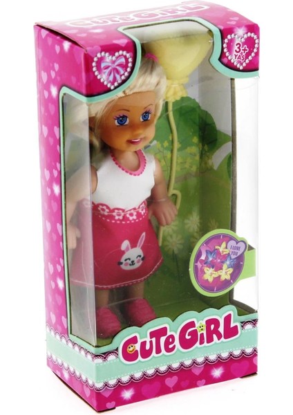 Cute Girl Sarı Balonlu Sarışın Mini Bebek