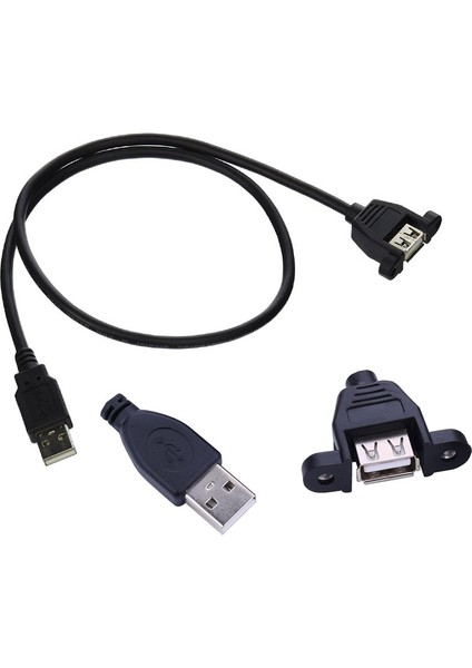 USB 2.0 Dişi Erkek Panel Tipi Montajlanabilir USB 2.0 Kablo 1 m