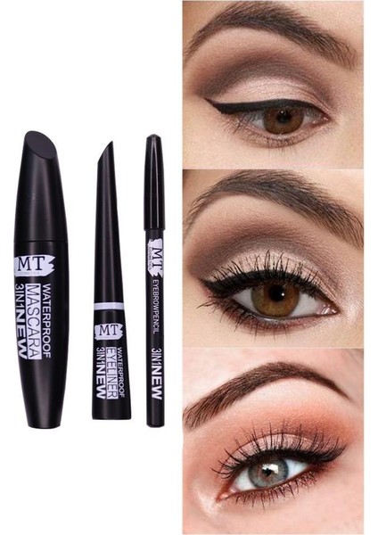 3 In 1 Rimel + Eyeliner + Göz Kalemi Seti modelleri