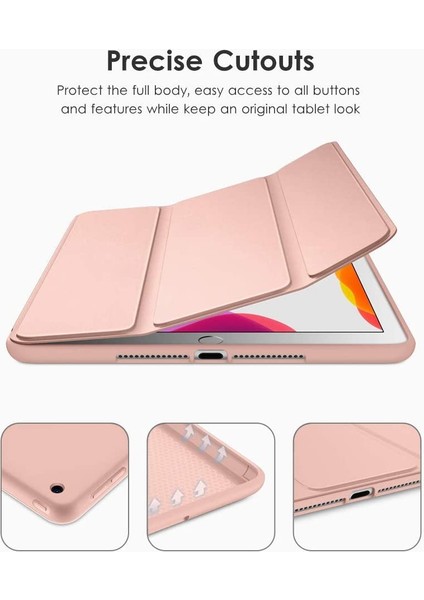 Apple iPad 9. Nesil 8. Nesil 7. Nesil 10.2" Kılıf Arkası Silikon Smart Case A2602 A2603 A2604 A2605