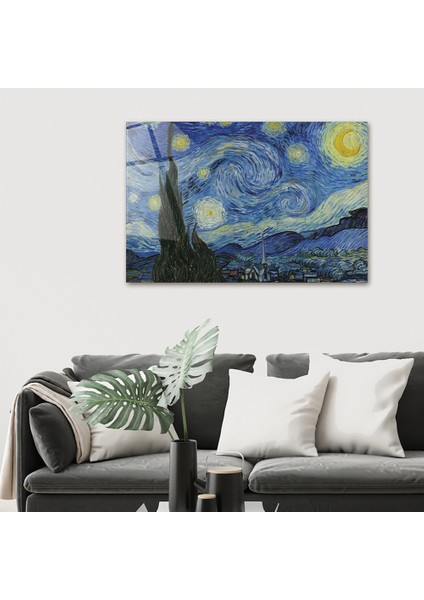 Klasik Tablo | Cam Tablo | Yıldızlı Gece | 40cm x 60cm fiyatları