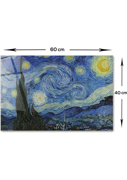 Klasik Tablo | Cam Tablo | Yıldızlı Gece | 40cm x 60cm modelleri