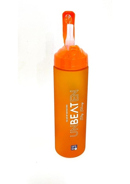Turuncu Unbeaten Tritan Boyalı Desenli Pipetli Matara 600ML fiyatları