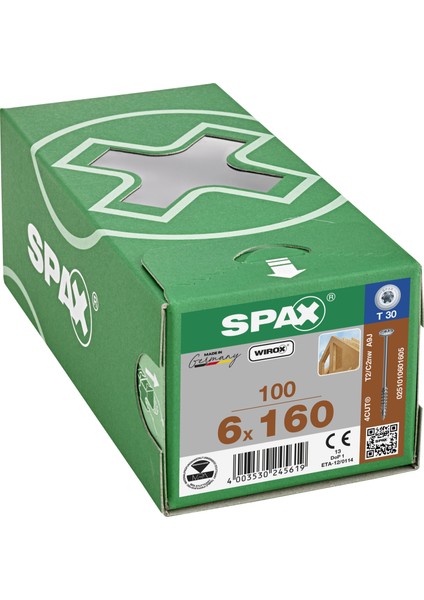 Ahşap Konstrüksiyon Vidasıhı.force 6 x 160 mm 100'lü Yarım Dişli Pul Başlı