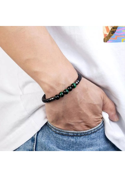 TS001659 Özel Yapım Yeşil Kaplan Gözü 21 cm P.ç+D.taş.deri