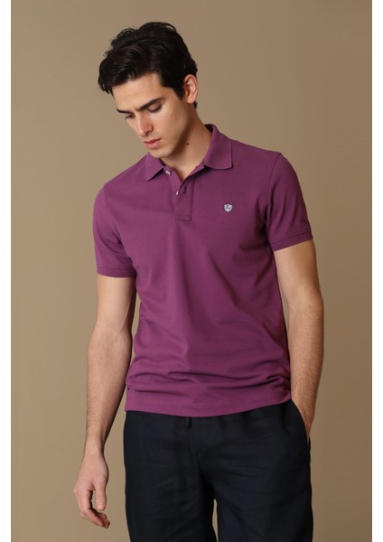 Laon Spor Polo Yaka Erkek Tişört Bordo