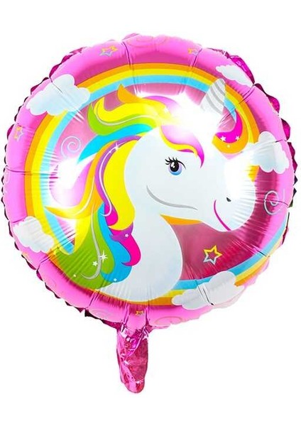 Unicorn Yuvarlak Folyo Balon