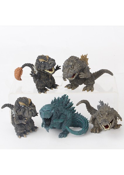 5 Adet Mini Godzilla Model Araba Süsleme Bebek (Yurt Dışından)