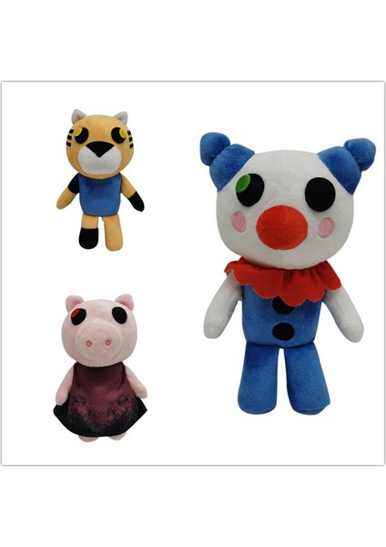 3 Adet Robloxed Dünya Macera Piggy Palyaço Peluş Oyuncaklar (Yurt Dışından)