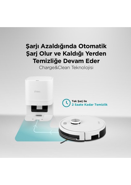 Robi Promaster Otomatik Toz Boşaltma Sistemli Akıllı Robot Süpürge ve Paspas