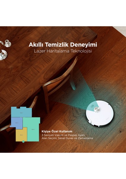 Robi Promaster Otomatik Toz Boşaltma Sistemli Akıllı Robot Süpürge ve Paspas