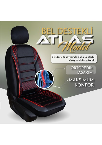 Ful Ortopedik Atlas Oto Koltuk Kılıfı Tam Takım (Ful Set)