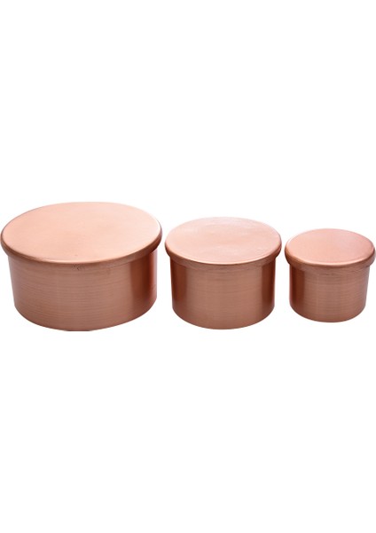 Bakır Parafinli Mumluk 3'lü Rose Gold