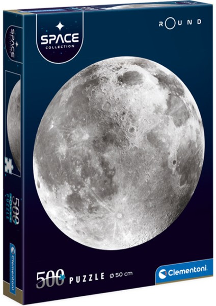 Round Space Collection Ay 500 Parça Yuvarlak Puzzle 35108 (Clementoni)