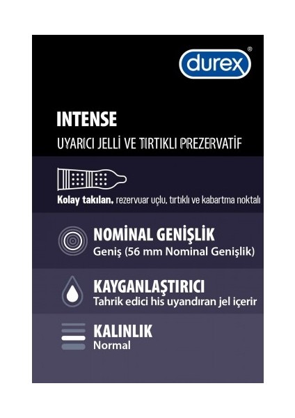 Intense Uyarıcı Prezervatif 30 Lu x 2 Adet (60 Adet)