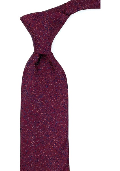 Bordo Kum Desen Mendilli Klasik Kravat KK10929