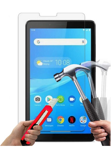 Lenovo Tab M7 Uyumlu Fuchsia Temperli Cam Tablet Ekran Koruyucu Tempered Tablet Screen Protector