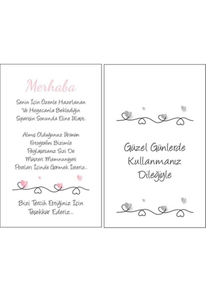 Iyi Günlerde Kullanın Kartı Teşekkür Kartı 100 Adet