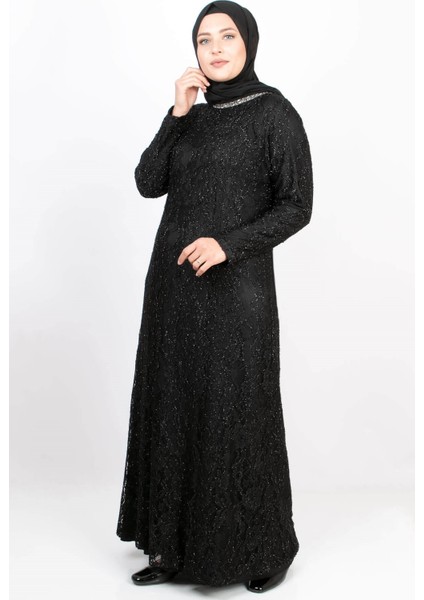 Taş Işleme Detaylı Simli Abiye Siyah MDA2167 indirimleri