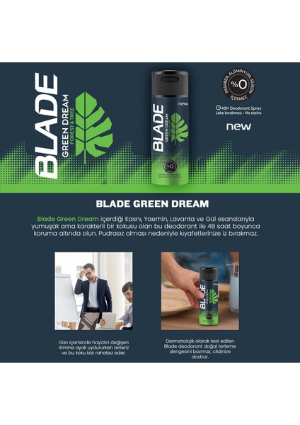 BLADE DEO GREEN DREAM 150 ml.