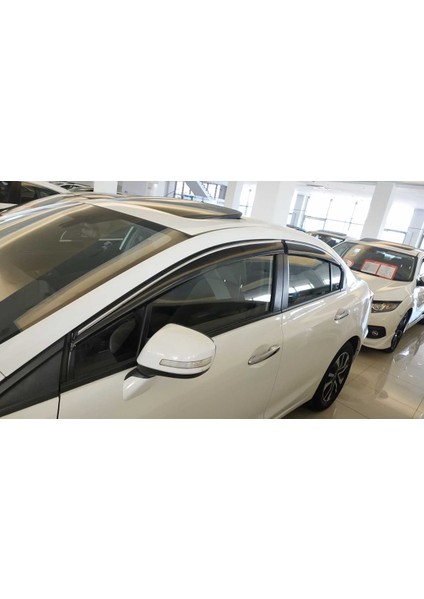 Honda Civic Fb7 2012-2015 Cam Rüzgarlığı Krom (Çıtalı)