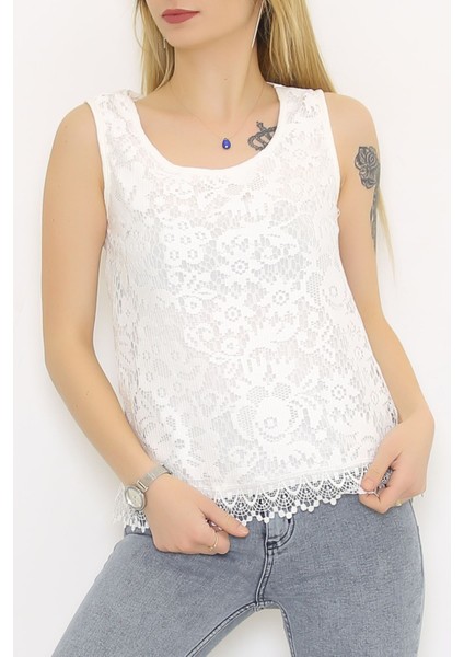 Dantelli Bluz Beyaz - 9152.107.