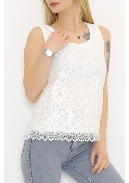 Dantelli Bluz Beyaz - 9152.107.