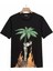 Büyük Beden Palmiye Iskelet Baskili %100 Bambu Ultra Hafif Özel Tasarim Erkek T-Shirt 1