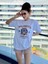 Kadın Beyaz Brooklyn Tiger Baskılı T-Shirt 1