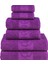 Menekşe Desenli Pamuk Banyo Havlu Seti 6 Adet, 2 Banyo Havlusu, 2 El Havlusu, ve 2 Yüz Havlusu, -Comfort- Violet, 2