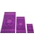 Menekşe Desenli Pamuk Banyo Havlu Seti 6 Adet, 2 Banyo Havlusu, 2 El Havlusu, ve 2 Yüz Havlusu, -Comfort- Violet, 3