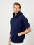 Pamuk Kapüşonlu Oversize Kısa Kollu Basic Sweatshirt 1