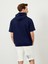 Pamuk Kapüşonlu Oversize Kısa Kollu Basic Sweatshirt 4
