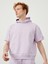 Pamuk Kapüşonlu Oversize Kısa Kollu Basic Sweatshirt 1
