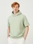 Pamuk Kapüşonlu Oversize Kısa Kollu Basic Sweatshirt 3