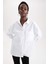 Cepli Oversize Fit Pamuklu Poplin Gömlek Tunik V3984AZ21AU 1