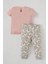 Kız Bebek Sevimli Ay Desenli Kısa Kol Pamuklu Pijama Takımı T8950A221SP 2