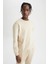 Oversize Fit Bisiklet Yaka Basic Pamuklu Sweatshirt T5139AZ22SP 1