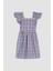 DeFacto Kız Çocuk Regular Fit Kare Desenli Kare Yaka Gipeli Flanel Elbise X6597A622SP