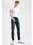 Slim Comfort Fit Normal Bel Dar Paça Yırtık Detaylı Jean Pantolon V5208AZ22SP 4