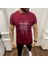 Erkek Bordo Çizgi Baskili T-Shirt 1