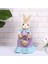 Paskalya Saman Bunny Sanat Bunny Heykeller Tavşan Dekor Masa Iç Mekan Parti Sepeti Için 2