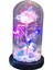 Gül Çiçekler Sonsuza Enchanted Gül Renkli LED Işık Cam Dome ile Stil2 2