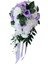 Gelin Düğün Buketi Parti Dekor Çiçek Düzenlemeleri, Centerpieces, El Sanatları Beyaz + Mor 1